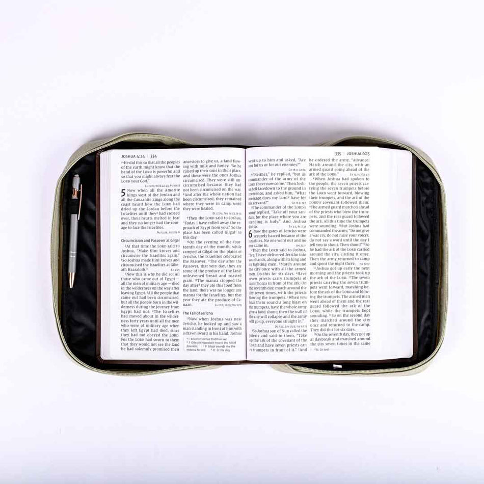 Canvas Bible Cover Faith | Durable Zippered Bible Case | Sizes M & XL