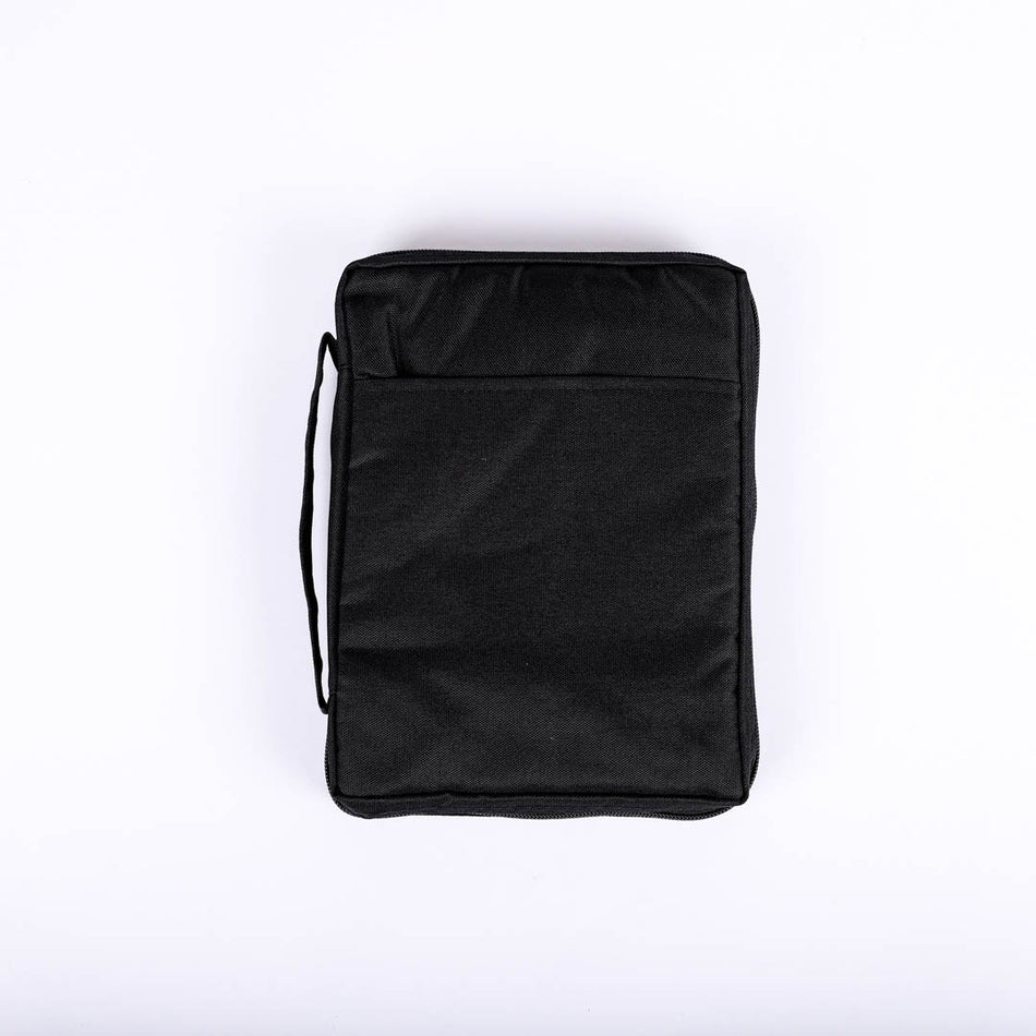 BIBLE COVER CANVAS BLACK PLAIN L