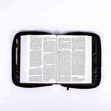 BIBLE COVER CANVAS BLACK PLAIN L