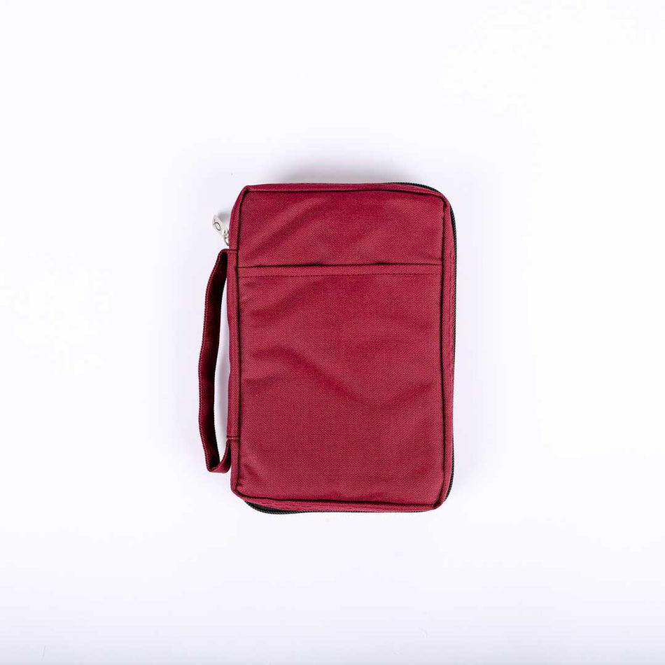 BIBLE COVER CANVAS BURGUNDY PLAIN S