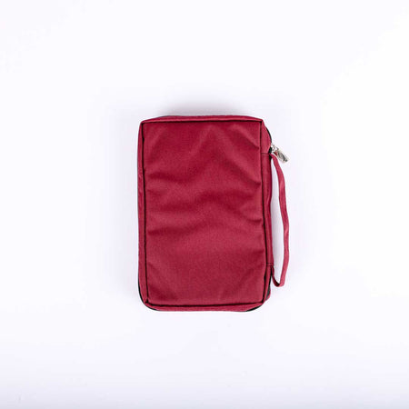 BIBLE COVER CANVAS BURGUNDY PLAIN S