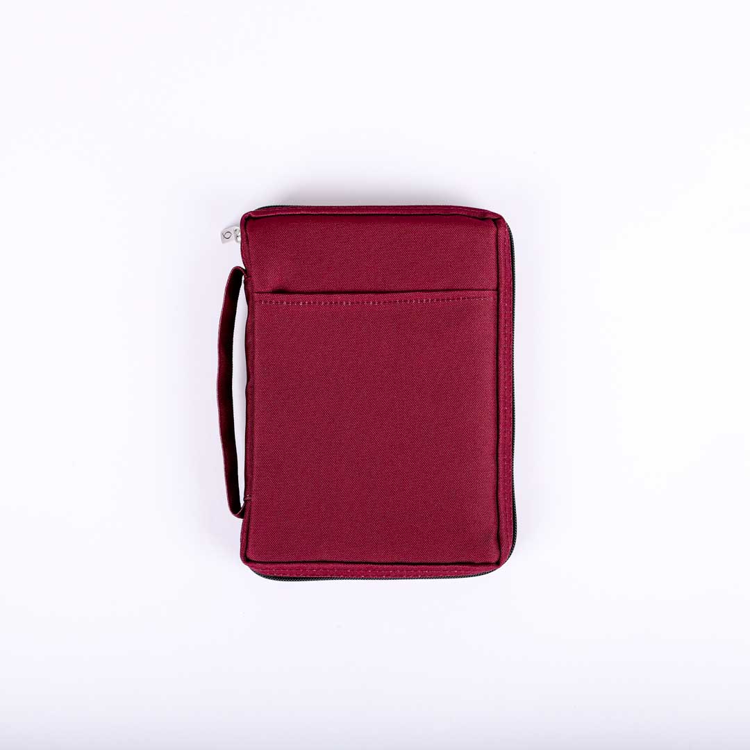 BIBLE COVER CANVAS BURGUNDY PLAIN M