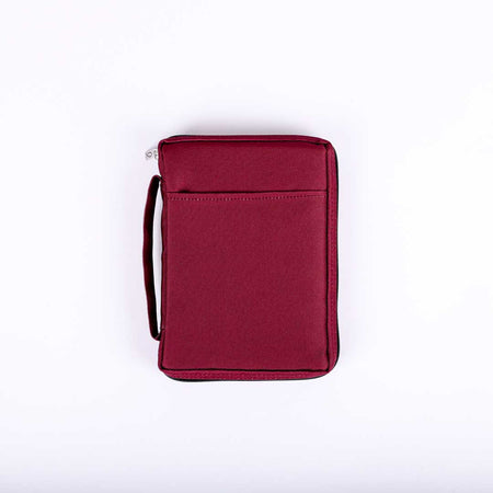 BIBLE COVER CANVAS BURGUNDY PLAIN M