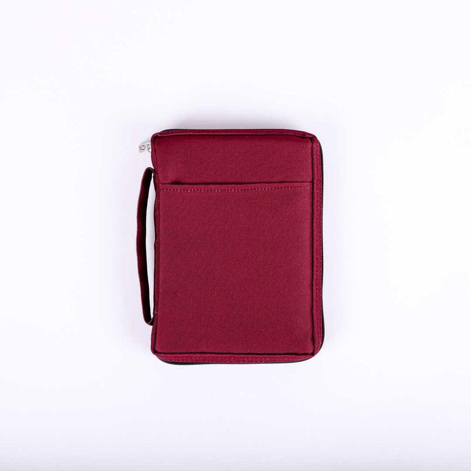 BIBLE COVER CANVAS BURGUNDY PLAIN M