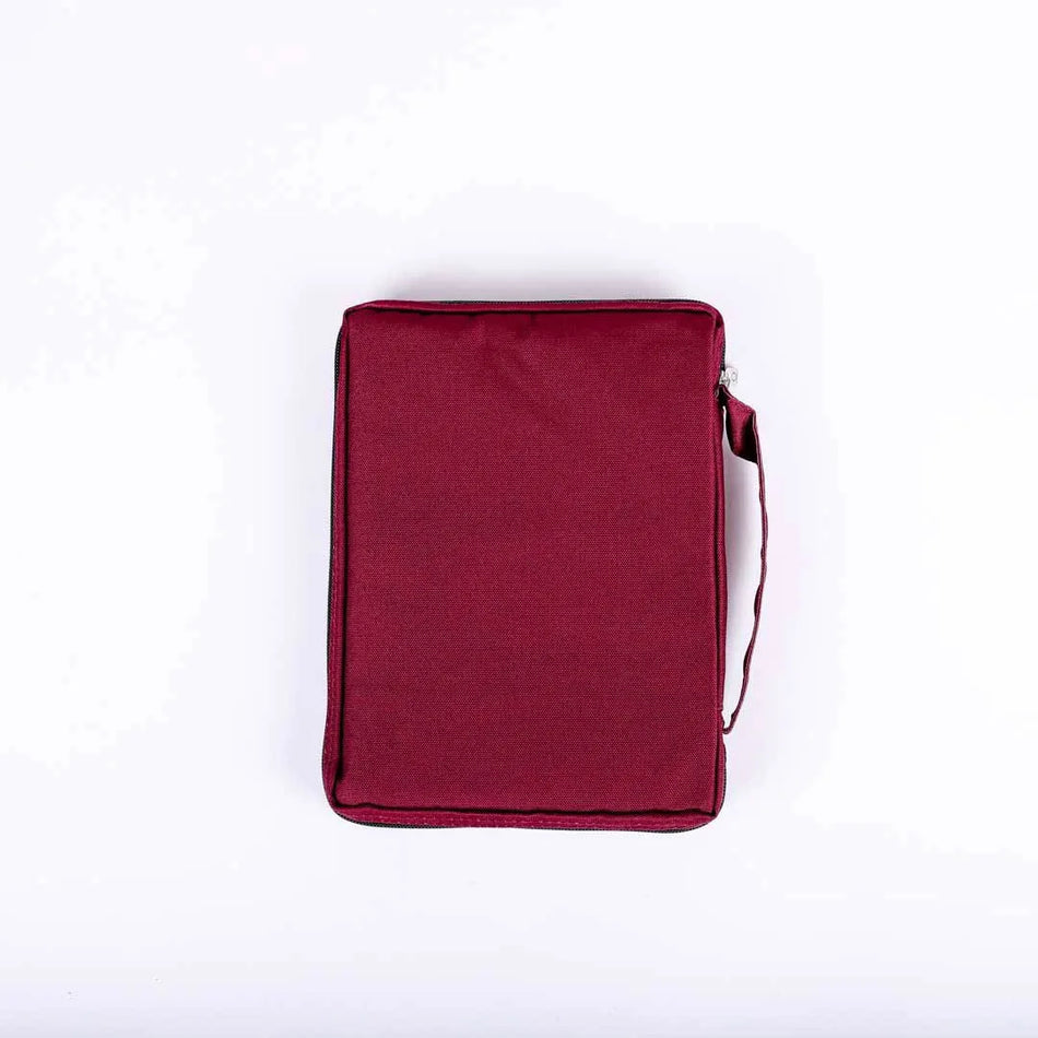 BIBLE COVER CANVAS BURGUNDY PLAIN L