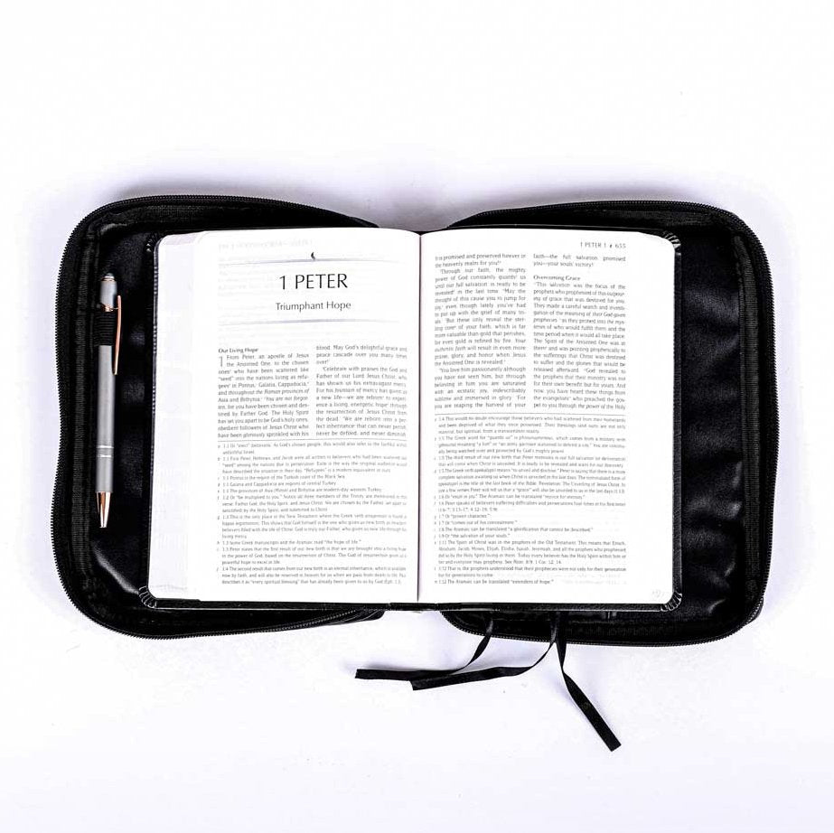 Plain Imitation Leather Bible Cover | Black | Sizes L–XXL