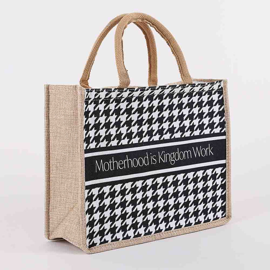 Woven Canvas Tote – Motherhood is Kingdom Work