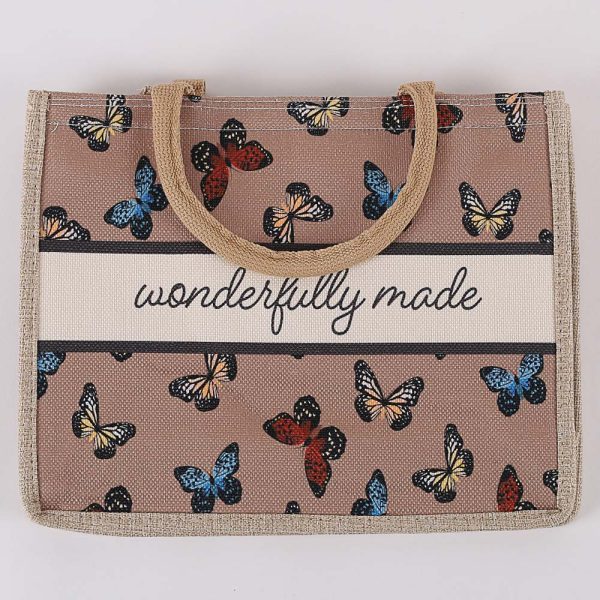 Woven Canvas Tote – Wonderfully Made – Butterflies