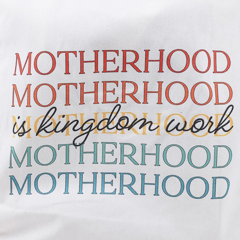 Classic Cotton Tote - Motherhood is Kingdom Work by Swanson Christian Products, product view 2