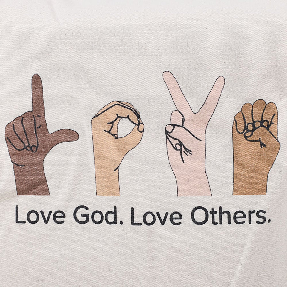 Classic Cotton Tote - Love God Love Others by Swanson Christian Products, product view 2