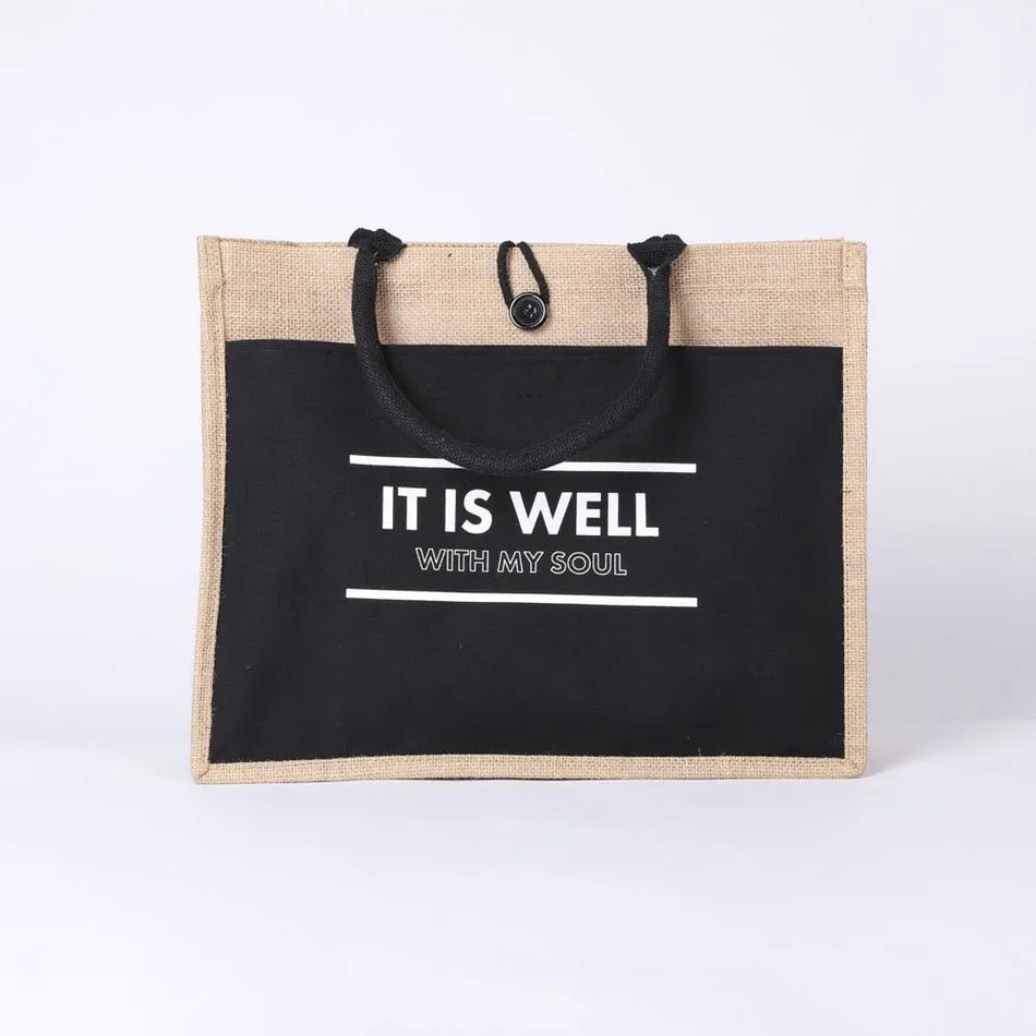 Jute Tote Bag – It Is Well