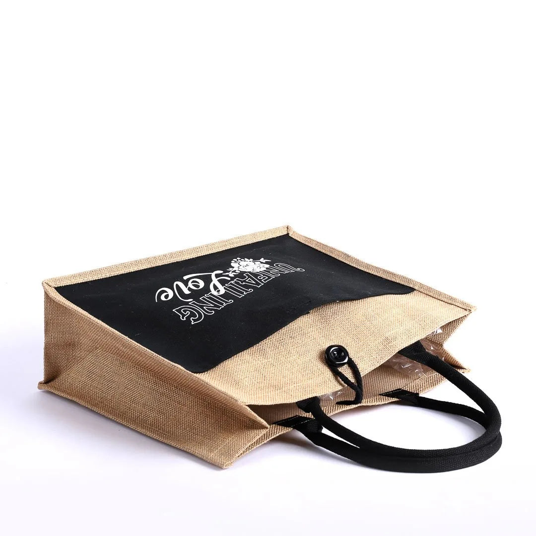 JUTE TOTE BAG  UNFAILING LOVE   17x13.5x6