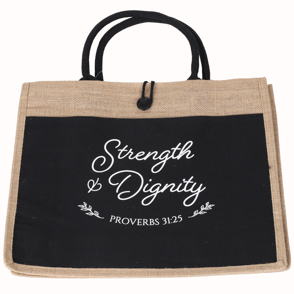 JUTE TOTE BAG DIGNITY  17x13.5x6