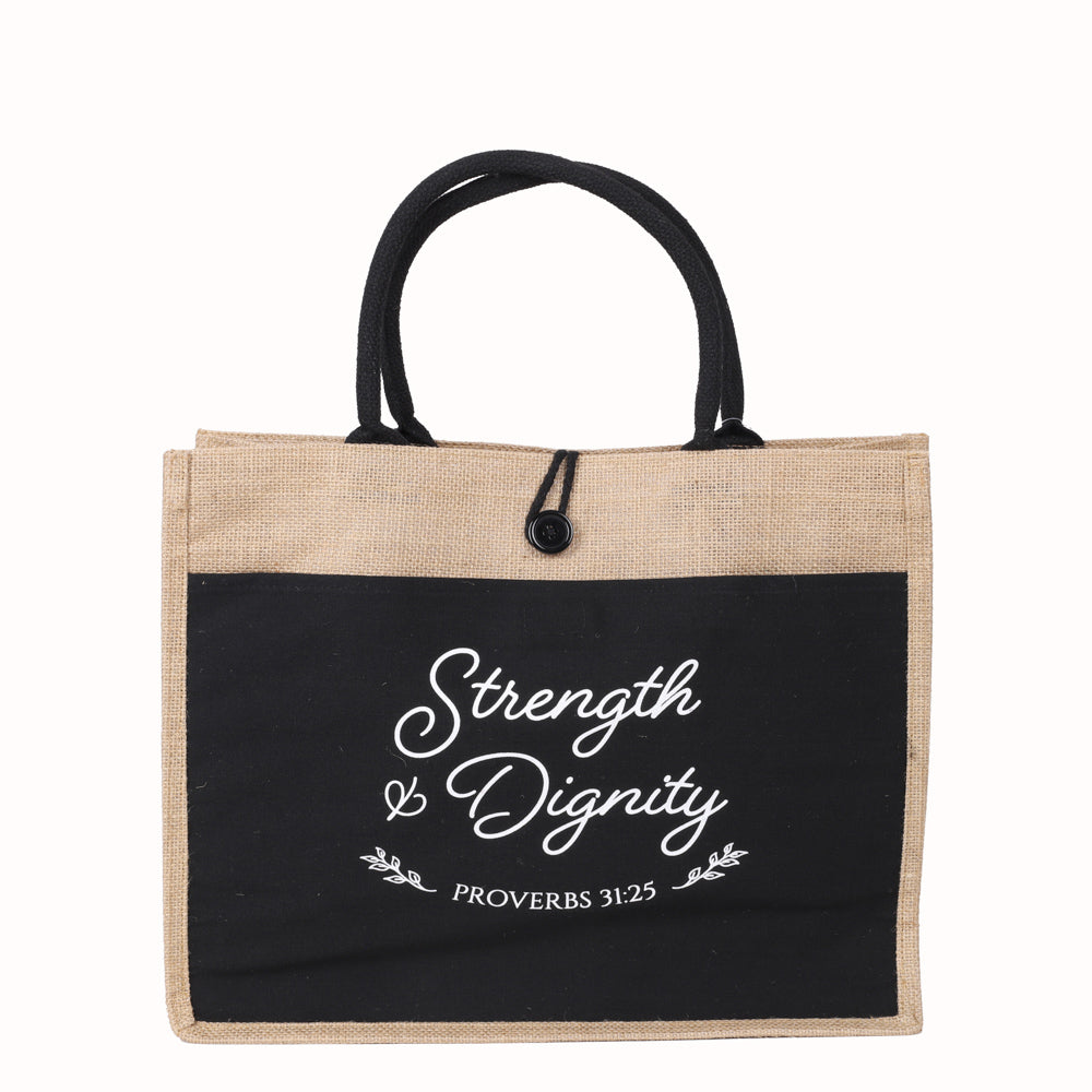 JUTE TOTE BAG DIGNITY  17x13.5x6