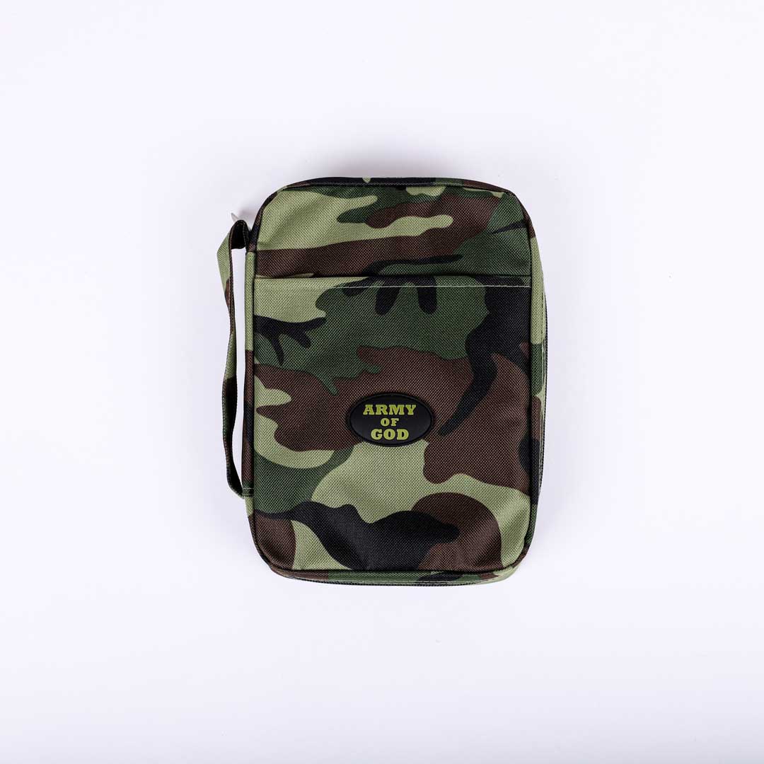 BIBLE COVER CANVAS ARMY OF GOD CAMO M