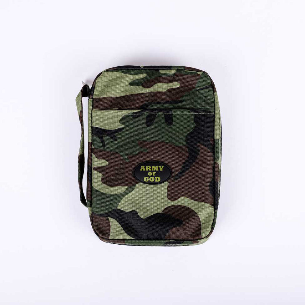 BIBLE COVER CANVAS ARMY OF GOD CAMO GREEN L