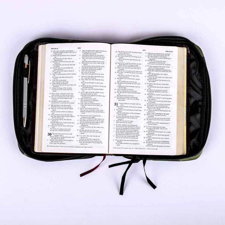 BIBLE COVER CANVAS ARMY OF GOD CAMO GREEN L