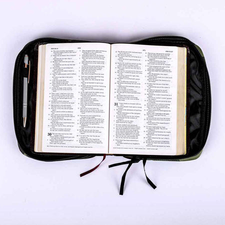 BIBLE COVER CANVAS ARMY OF GOD CAMO GREEN L