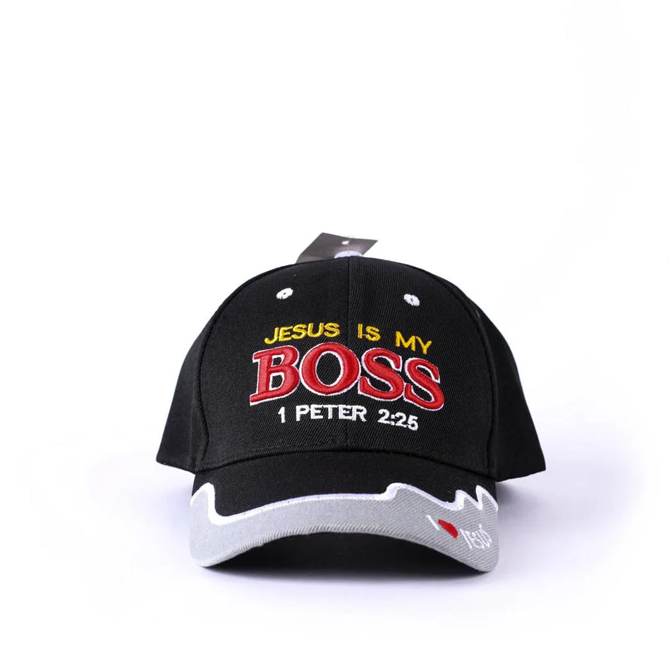 Jesus Is My Boss Cap | Embroidered Christian Faith Hat | Adjustable Fit