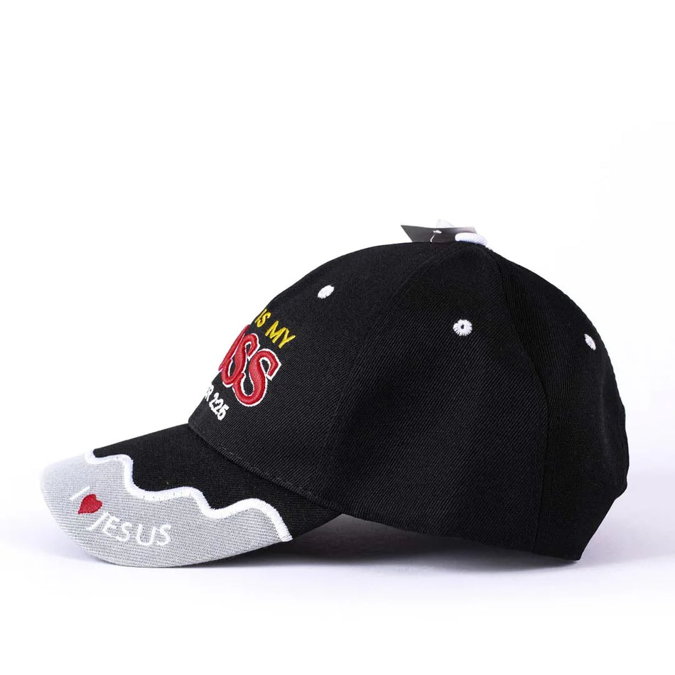 Jesus Is My Boss Cap | Embroidered Christian Faith Hat | Adjustable Fit