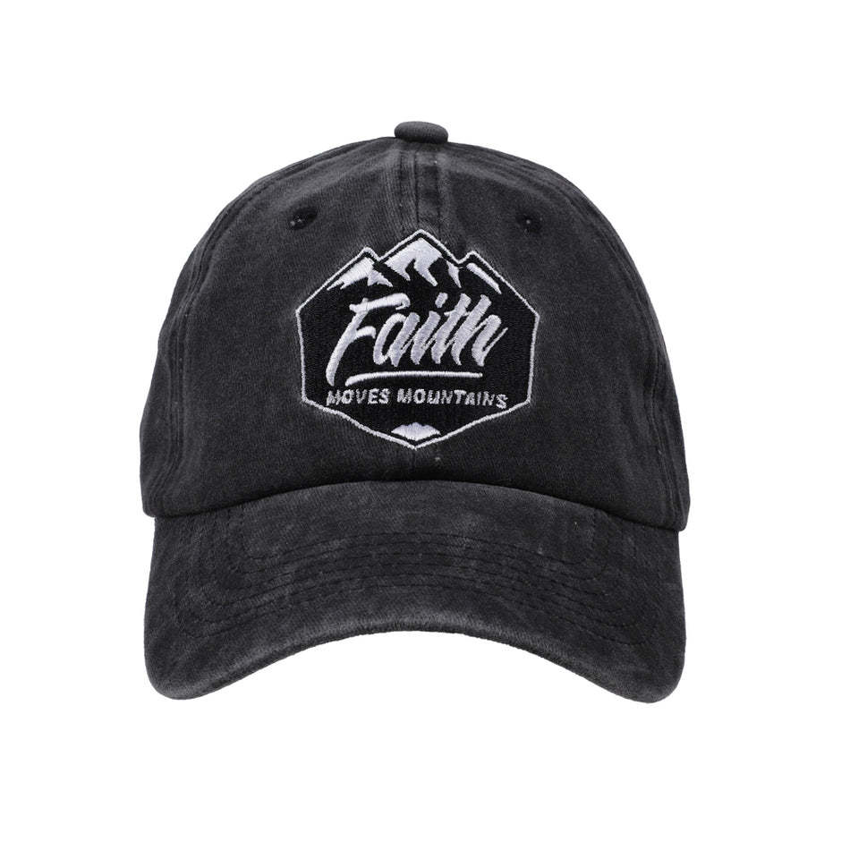 Cap Faith Moves Mountains Prewashed Gray