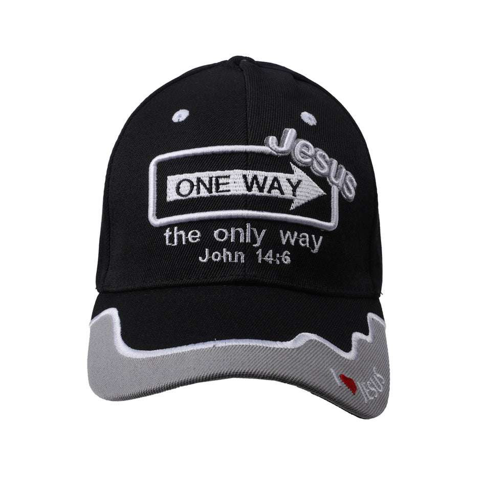 One Way Jesus Cap | Embroidered Christian Faith Hat | Adjustable Fit