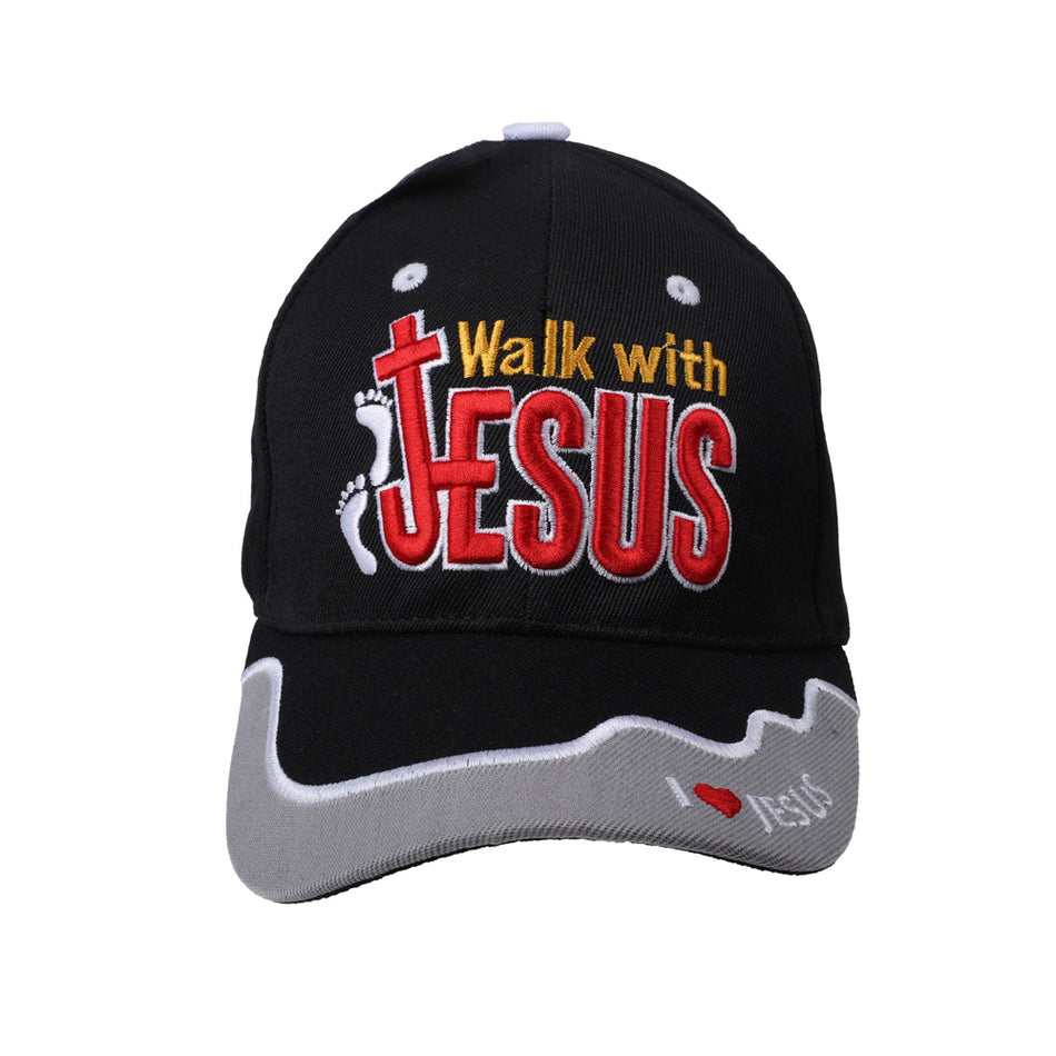 Walk With Jesus Cap | Embroidered Christian Faith Hat | Adjustable Fit