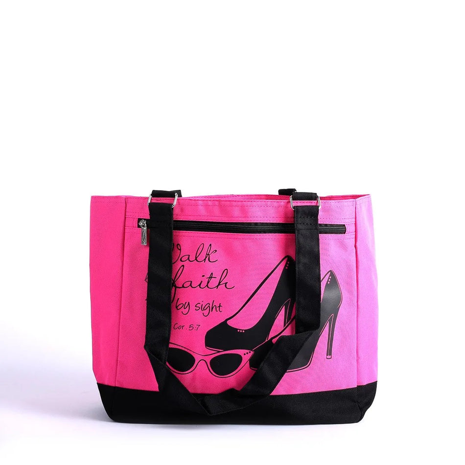 TOTE CANVAS WALK BY FAITH  12.5X11.5X6