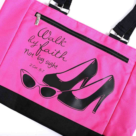 TOTE CANVAS WALK BY FAITH  12.5X11.5X6