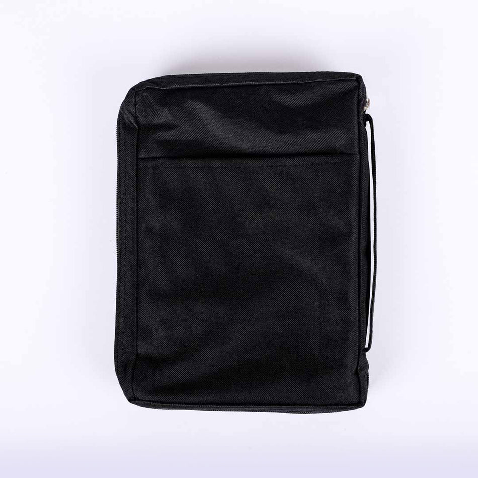 Bible Cover Black Floral With Stripes L