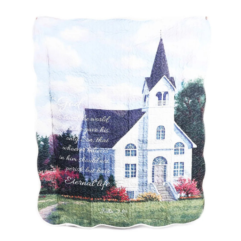Quilted Throw-John 3:16 50" X 60"