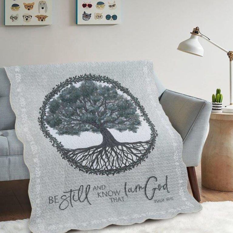 Quilted Throw Be Still and Know Tree 50″ x 60″