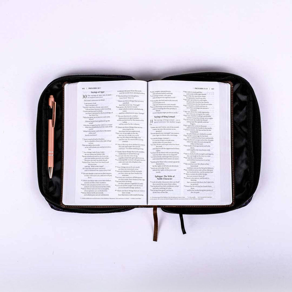 BIBLE COVER CANVAS PROVERBS 31 CROSS M