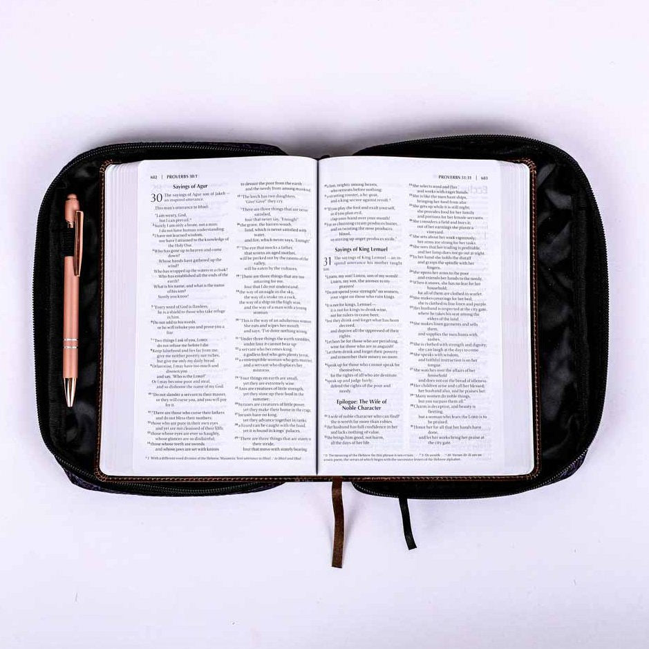 BIBLE COVER CANVAS PROVERBS 31 CROSS L