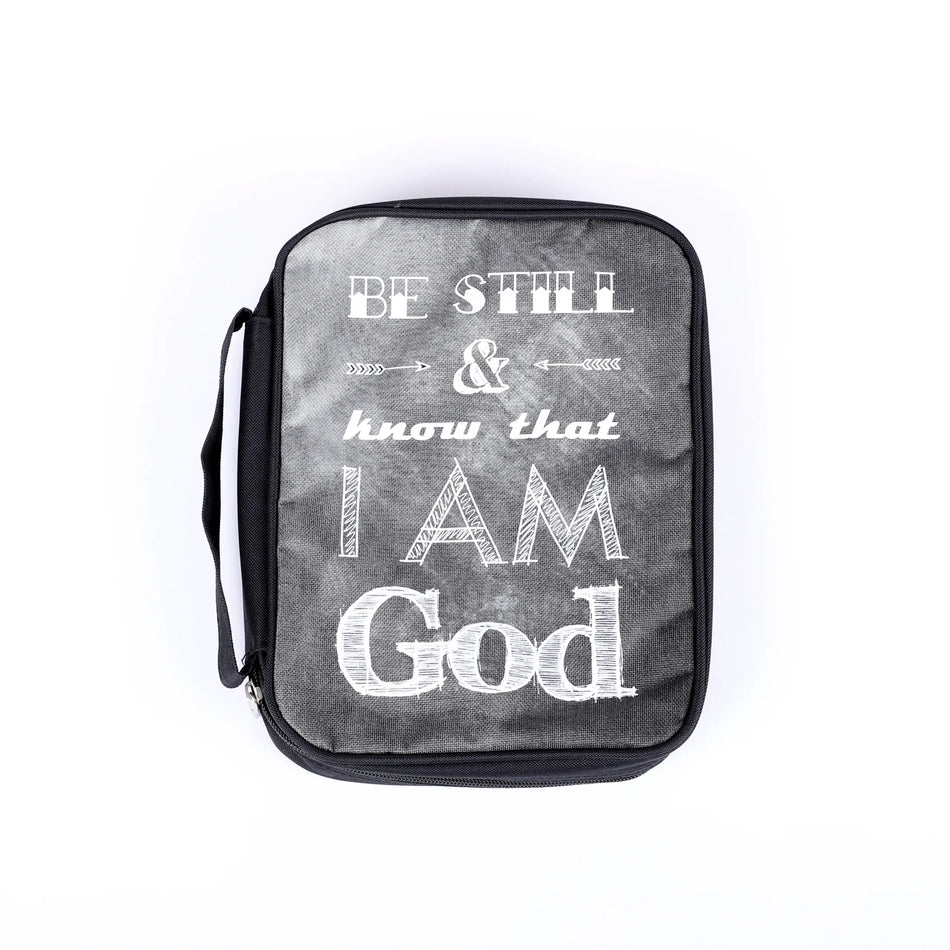 Be Still & Know Canvas Bible Cover - Christian Scripture Carrying Case - Multiple Sizes, product view 2