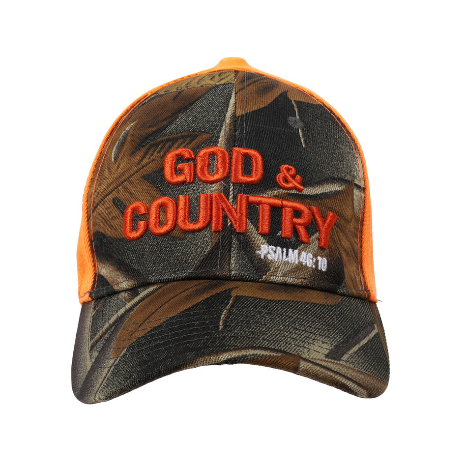 Cap God & Country Camo & Orange
