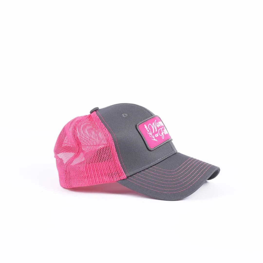 CAP WOMAN OF FAITH GREY/PINK