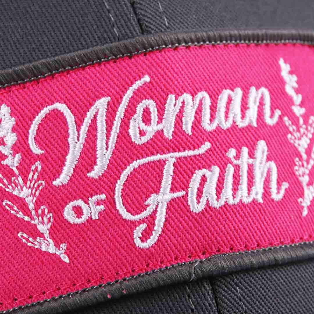 CAP WOMAN OF FAITH GREY/PINK