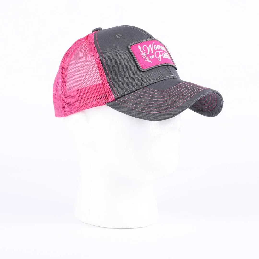 CAP WOMAN OF FAITH GREY/PINK