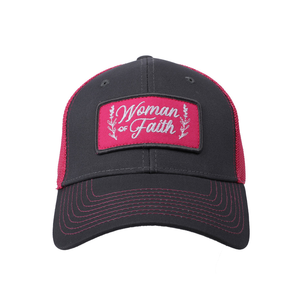 CAP WOMAN OF FAITH GREY/PINK