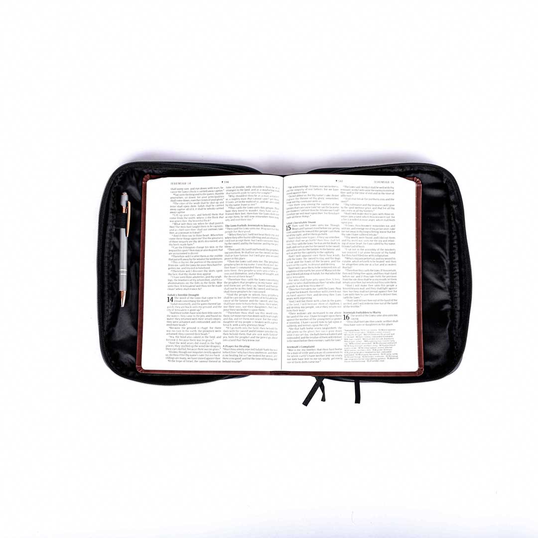 BIBLE COVER LAMBSKIN BLACK L