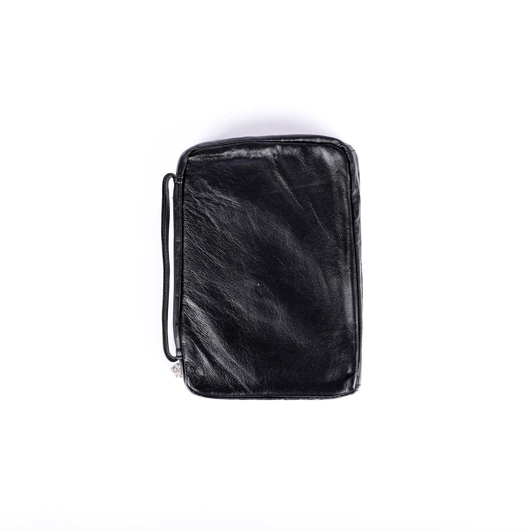 BIBLE COVER LAMBSKIN BLACK L