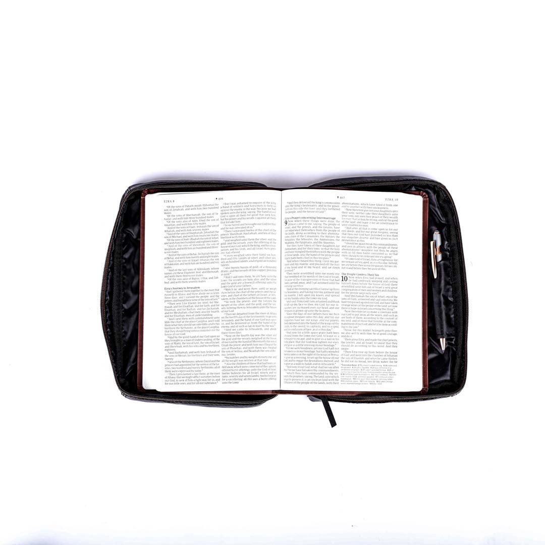 BIBLE COVER LAMBSKIN FULL PANEL BROWN L
