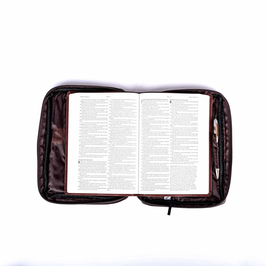 BIBLE COVER PATCHWORK LEATHER BROWN L