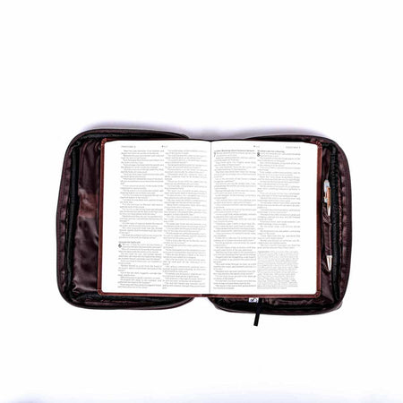 BIBLE COVER PATCHWORK LEATHER BROWN L