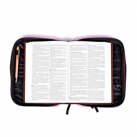 BIBLE COVER CANVAS COLORFUL PINK/BLACK L