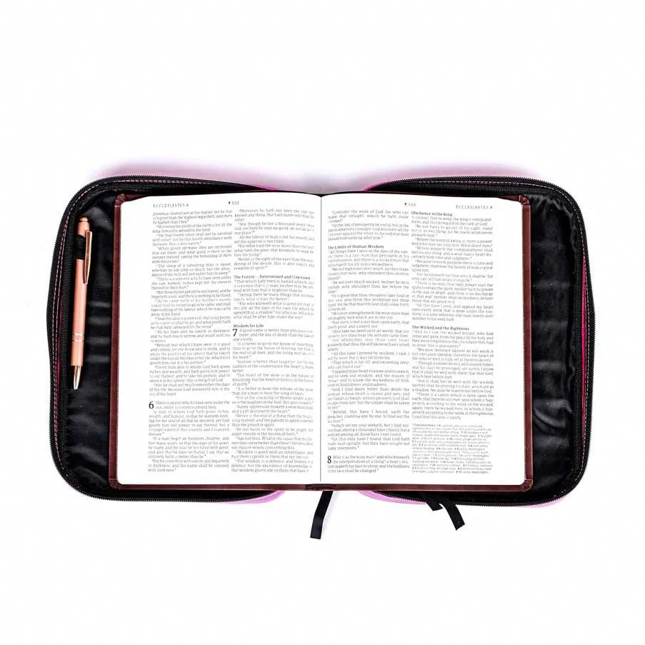 Bible Cover Canvas Colorful Pink/Black – Large