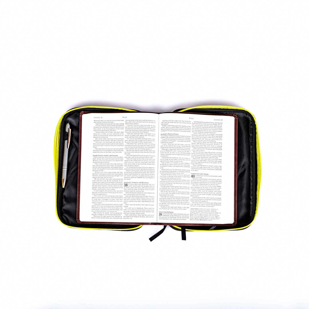 BIBLE COVER CANVAS COLORFUL BLACK/YELLOW M