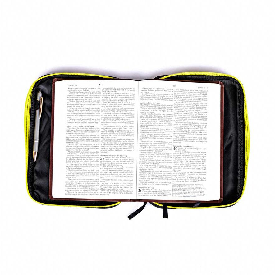 BIBLE COVER CANVAS COLORFUL BLACK/YELLOW L