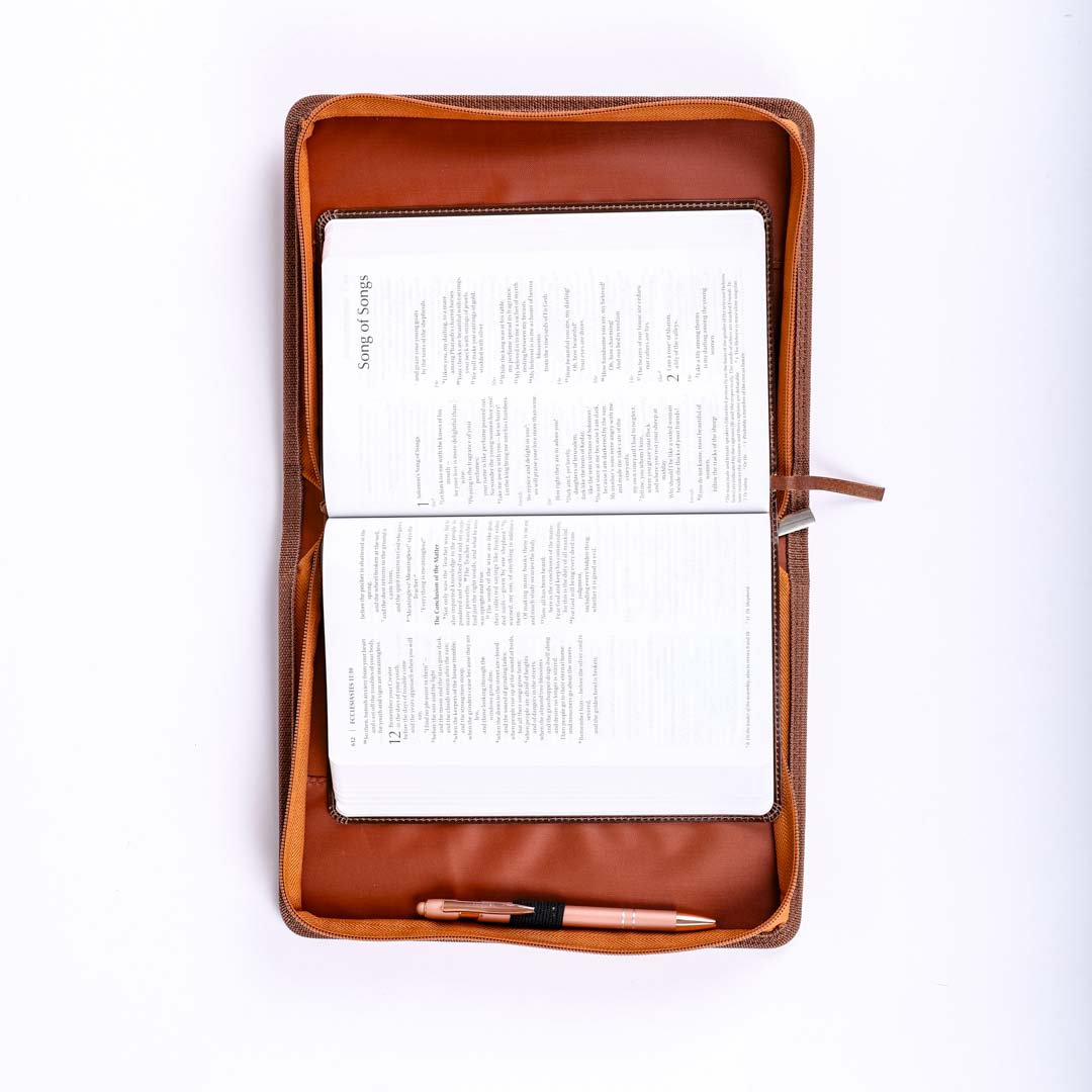 BIBLE COVER IMITATION LEATHER THINGS ABOVE LIGHT BROWN L